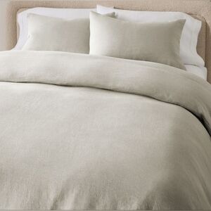 ❤️BUY 2 GET 1 FREE  European Flax Linen Duvet Cover, Color Warm Gray Melange